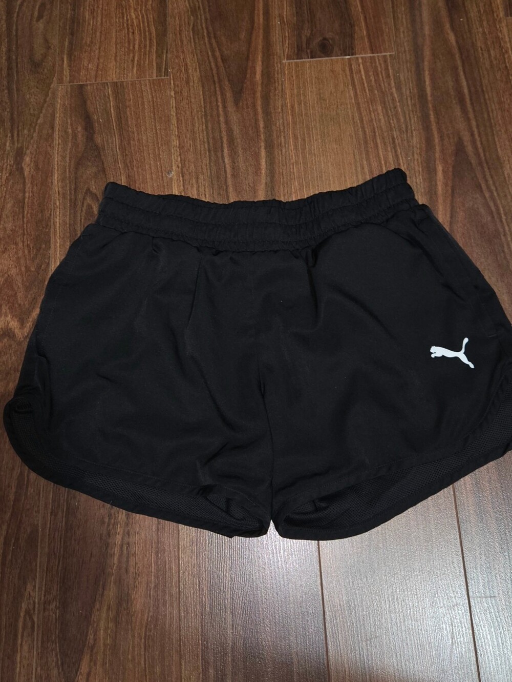 Puma Black Women's Athletic Running Shorts with White Logo | Size XS